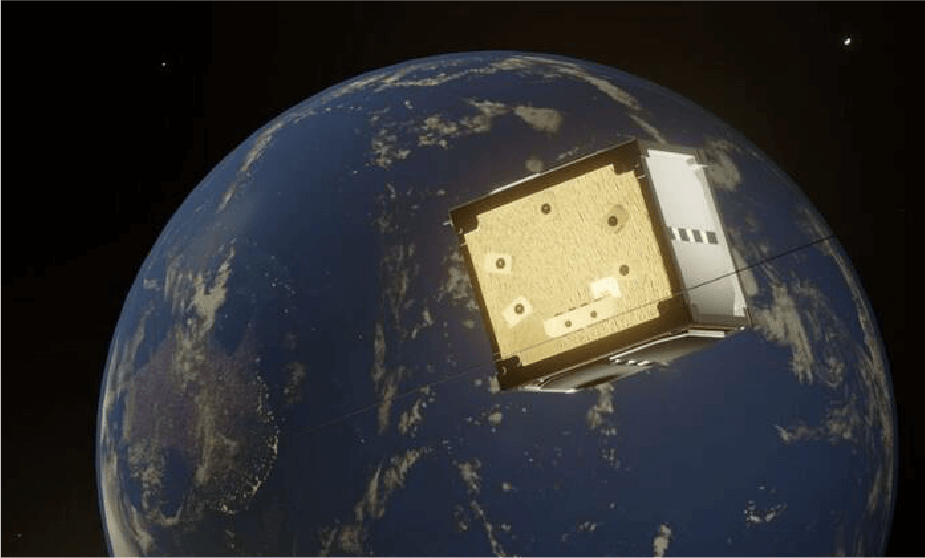 satélite de madera