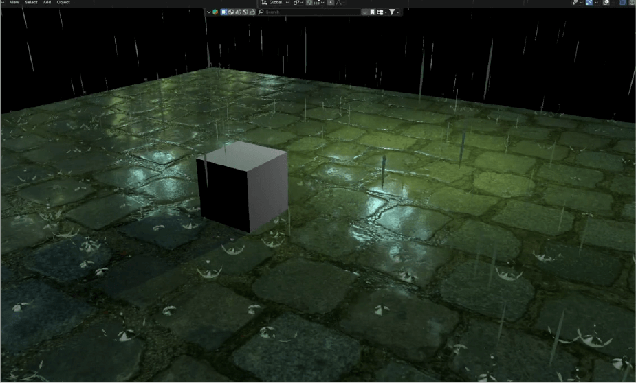 lluvia salpicaduras Blender