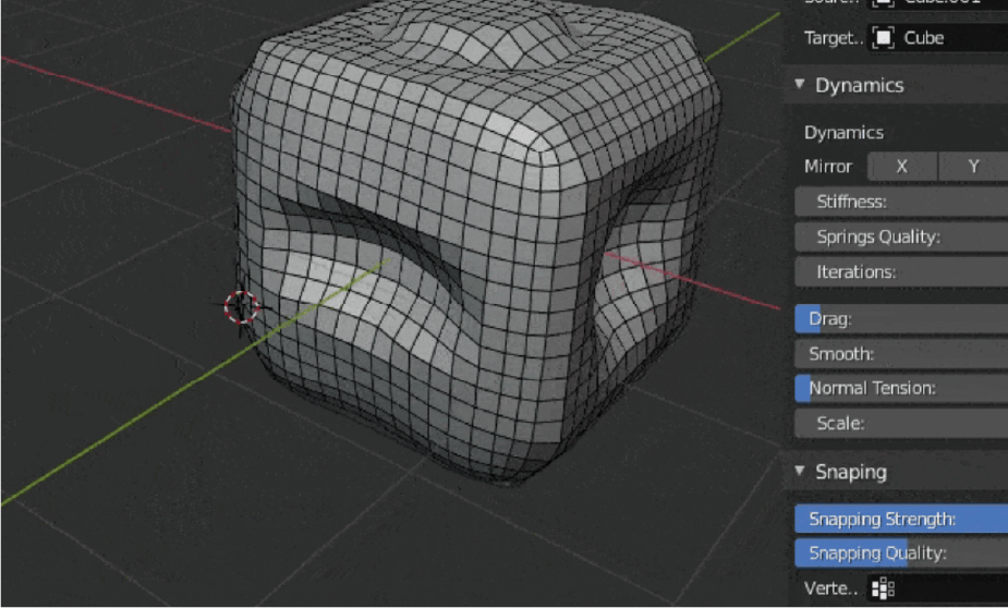 retopología partículas Blender